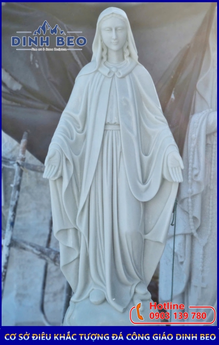 Tượng Đức Mẹ Maria Bằng Đá Cẩm Thạch