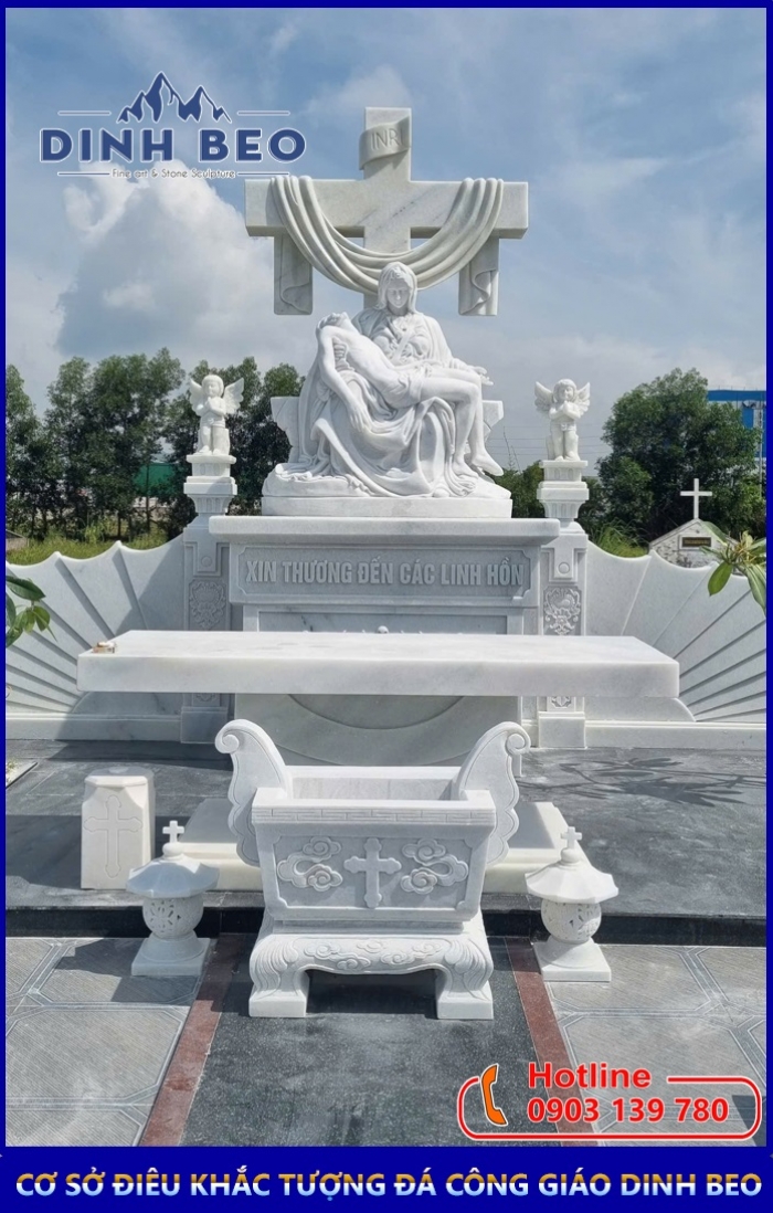 Mẫu Mộ Đá Công Giáo Đẹp